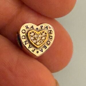 Pandora Gold and Silver Heart Charm